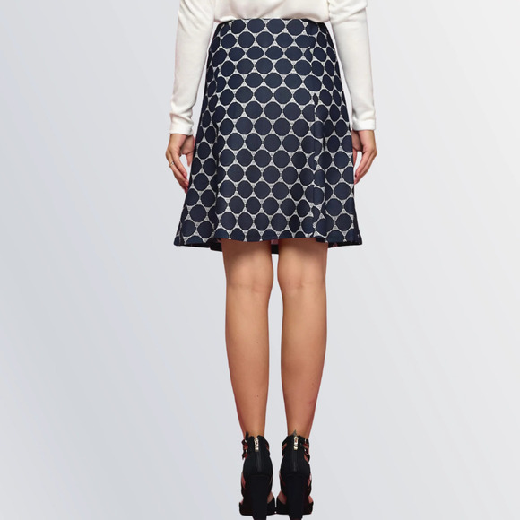 Women's L Renee C Maybell Lace Detail A-Line Mini Skirt - Picture 2 of 8